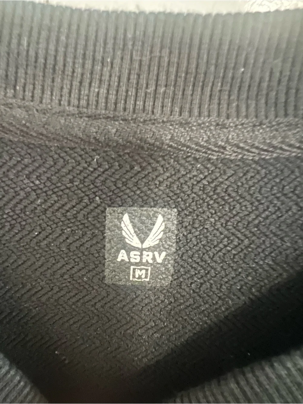 ASRV DSG-0984 Herringbone Crewneck Black Men’s Medium